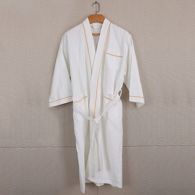 Pure Cotton Waffle Hotel White Bathrobe for Spa (Unisex)