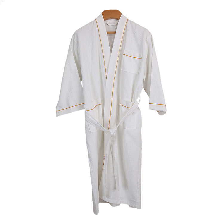 Pure Cotton Waffle Hotel White Bathrobe for Spa (Unisex)