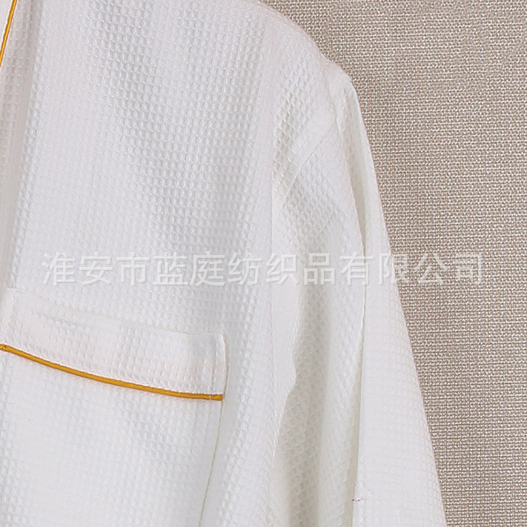 Pure Cotton Waffle Hotel White Bathrobe for Spa (Unisex)